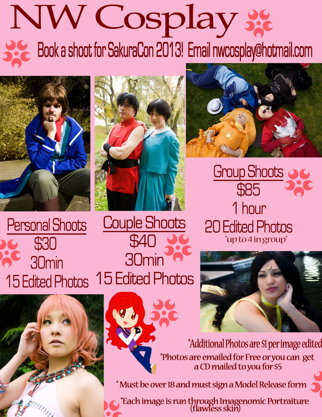 Photo Shoots for Sakura Con 2013 New Prices