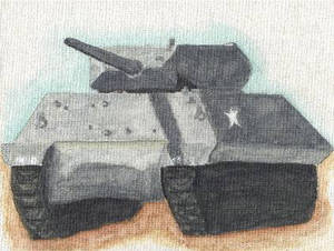 M19 Tank Destroyer in Watercolor