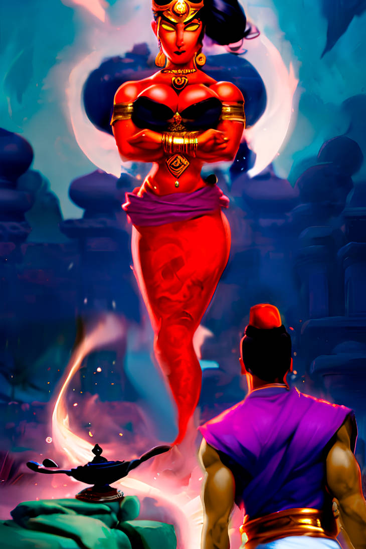 Aladdin meets Miss Jafar the Genie by kubanskiy on DeviantArt