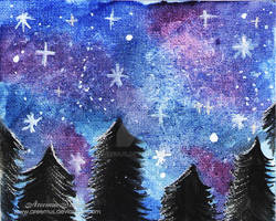 Galaxy Scenery Water Colour