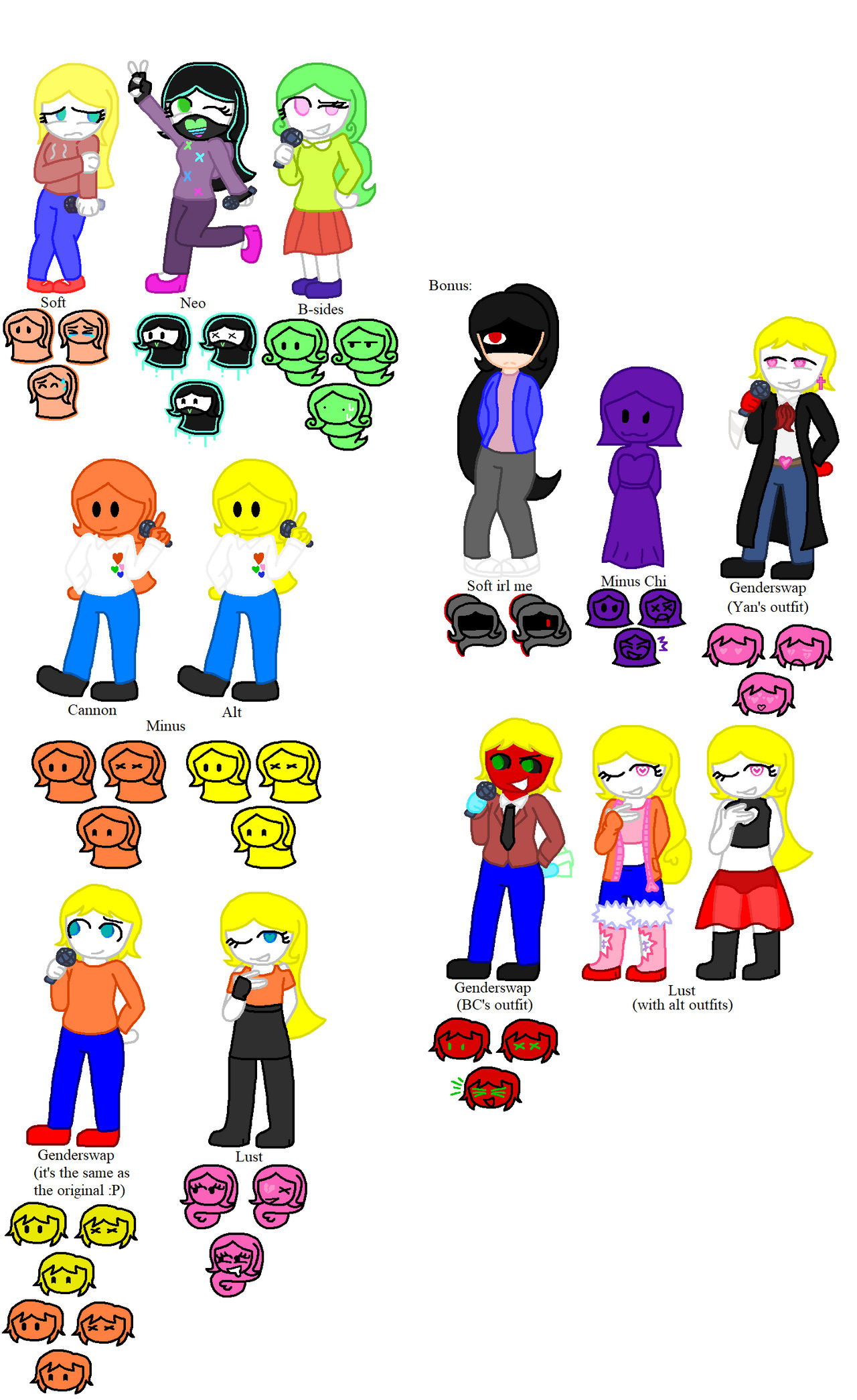 Fnf O Redesign Some Fnf Mod Versions Of Main Oc by hoalyden on DeviantArt