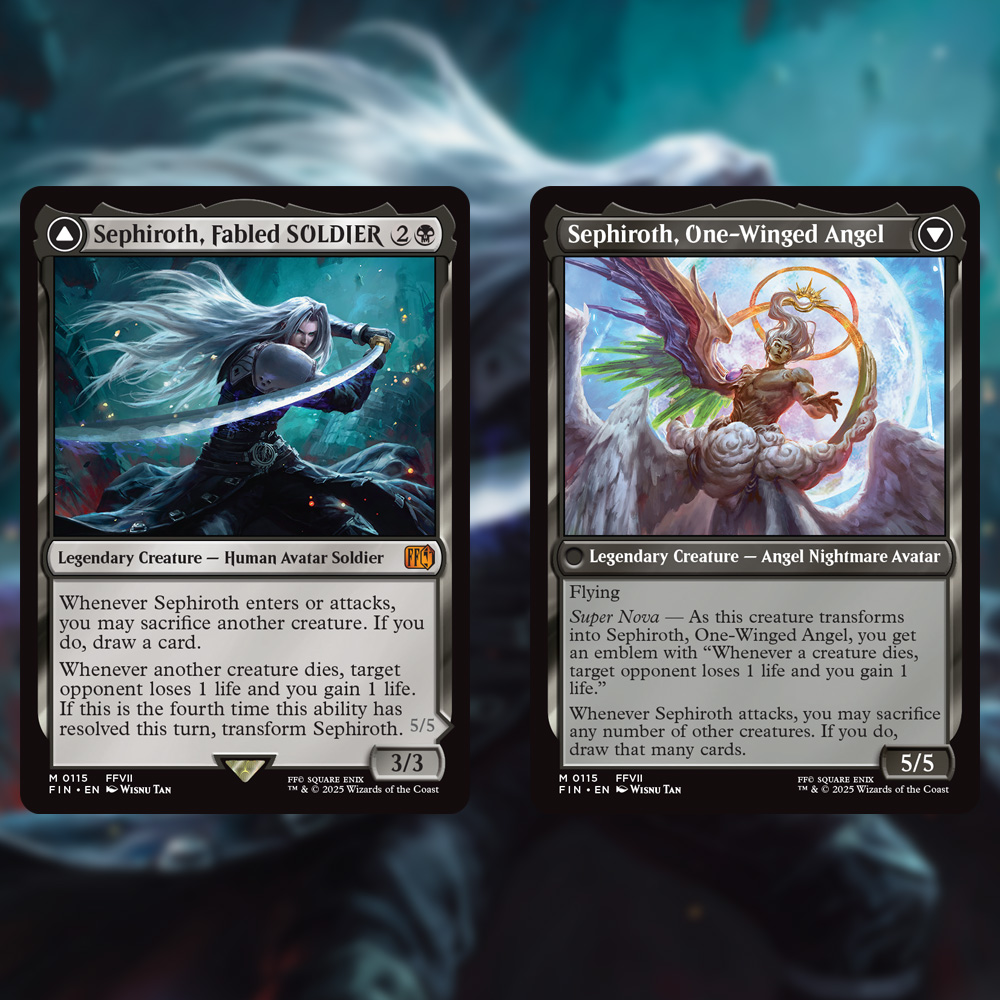 mtg final fantasy sephiroth one winged angel 401 Games Canada - Sephiroth, Fabled SOLDIER // Sephiroth, One-Winged With dimensions of approximately 24 in MTG x Final Fantasy -