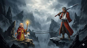 Auron vs. Dungeon Master and Uni (MTG x DnD)