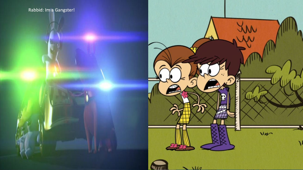 Luan and Luna Are Surprised At Gangster Rabbid by oobob539 on DeviantArt