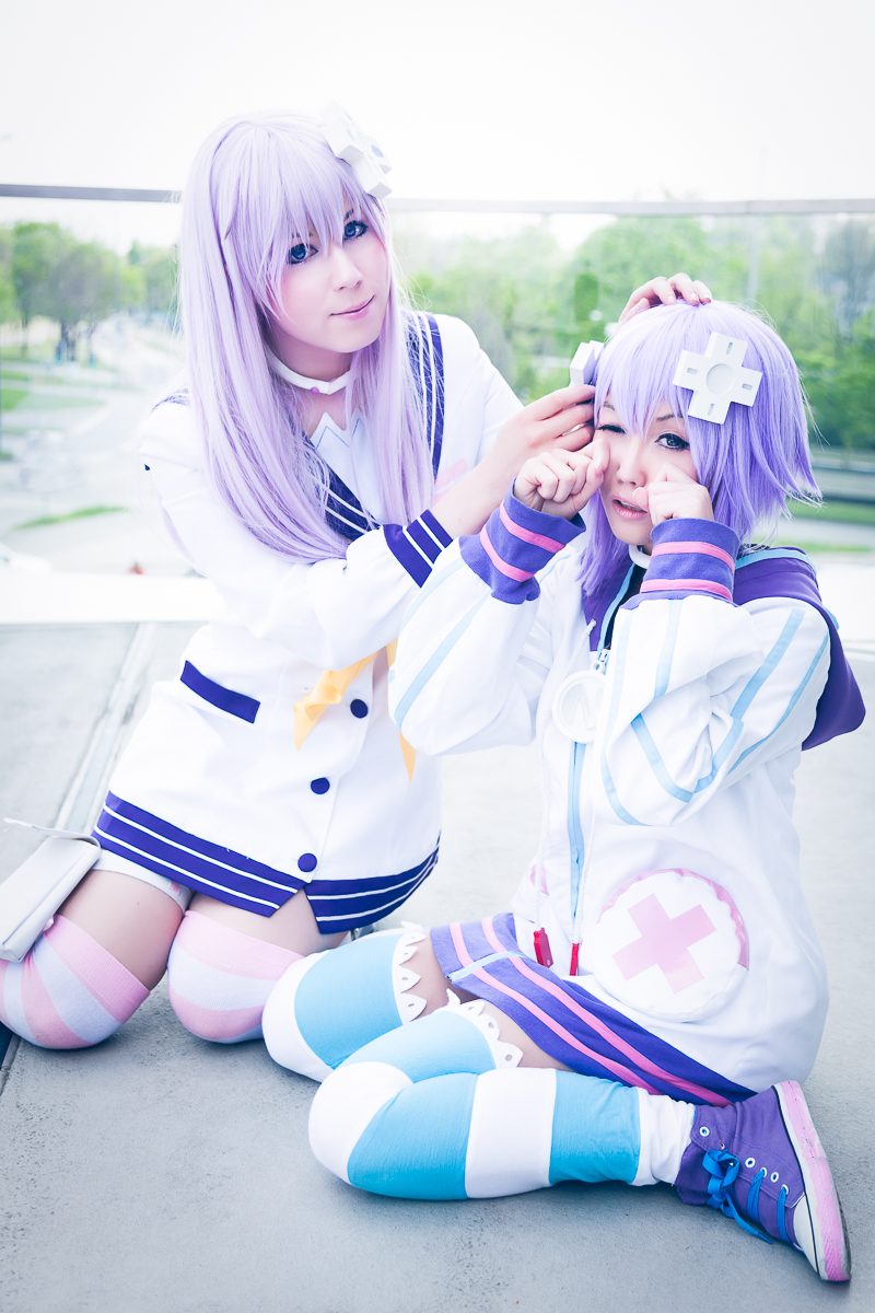 Cute Nepgear and Neptune sister Cosplay