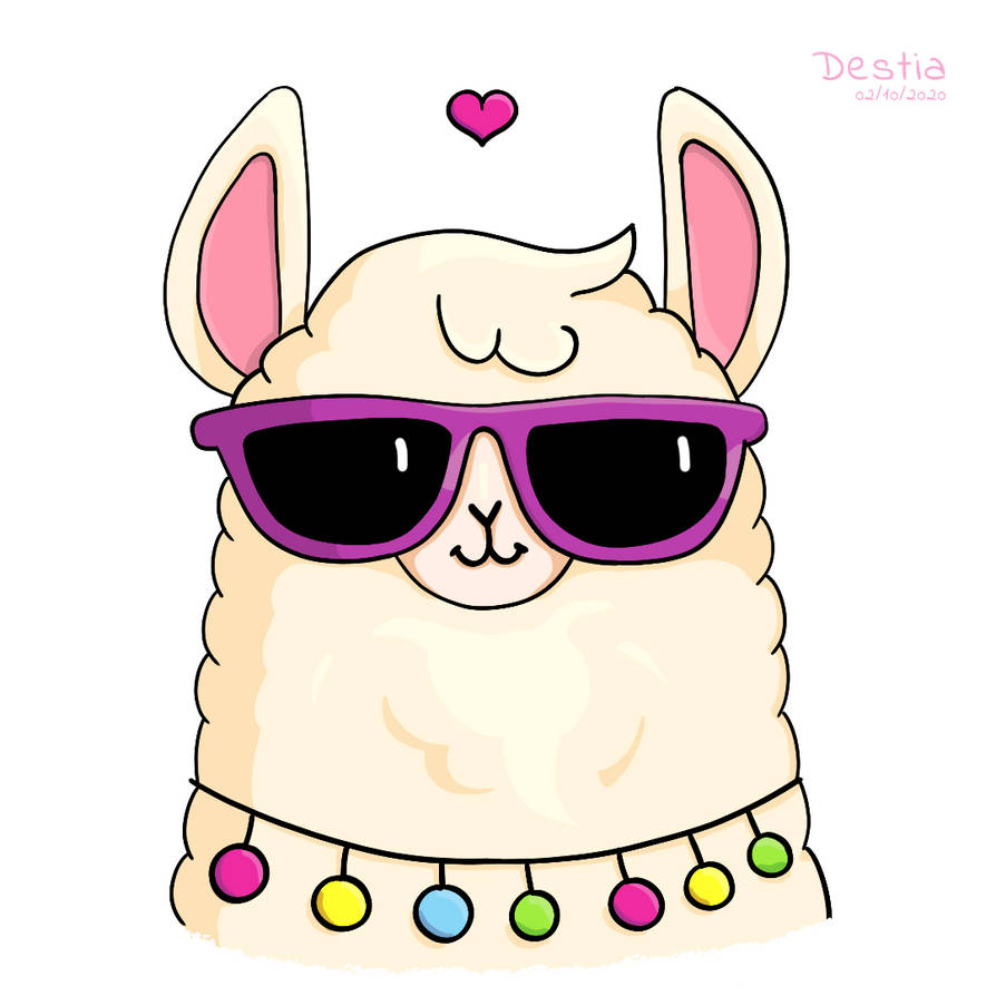 Cute Llama in Sunglasses