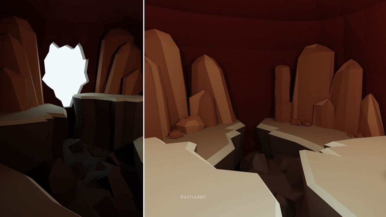 3D Cave Interior by DestiaArt on DeviantArt