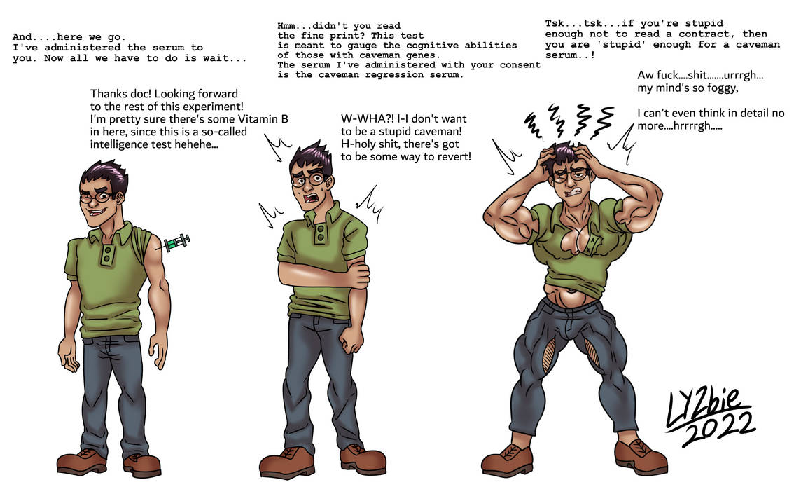 arcwuff Boyfriend Caveman Muscle Growth 1/3 by LYZbie on DeviantArt