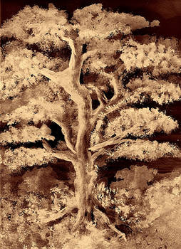 DARK TREE WATERCOLOR