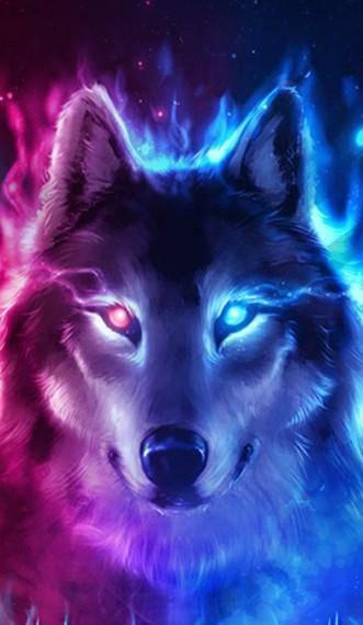 Pink And Blue Flame Wolf By Huskyl On Deviantart