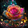 beautiful multicolored glass rose