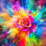Explosion of multicolored flowers eating dust 3