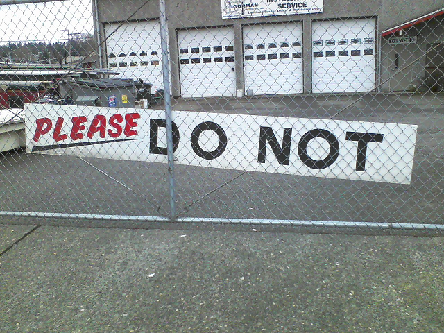 Sign Humor - Please Do Not