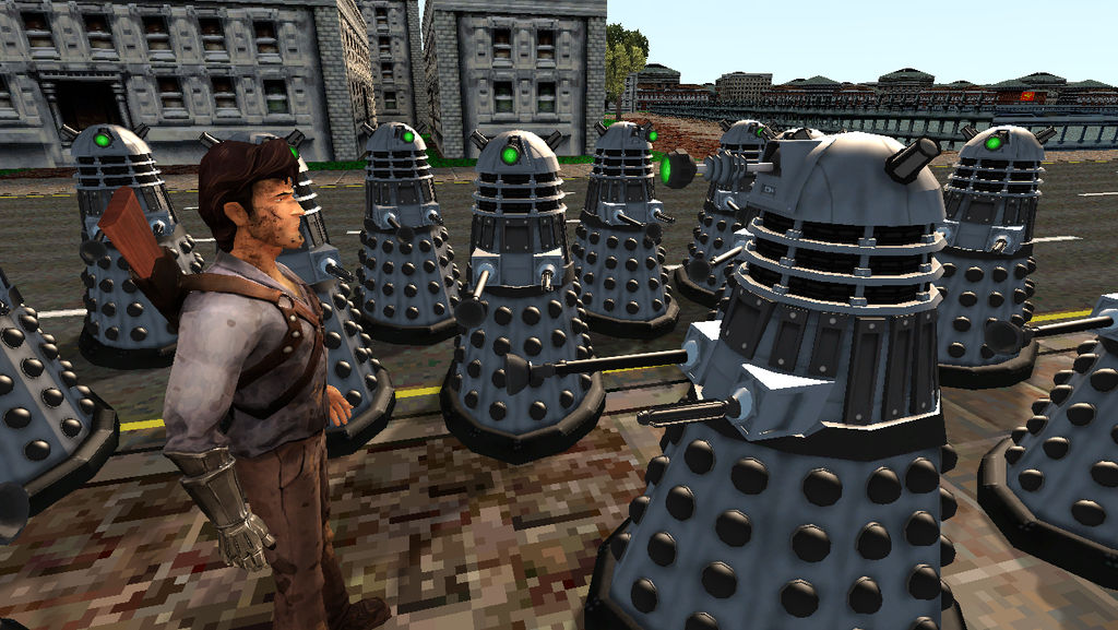 Ash vs. Army of Daleks by AngusMcTavish