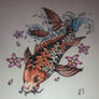 Sharpie Koi Tattoo Flash Art