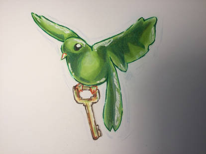 Bird carrying key