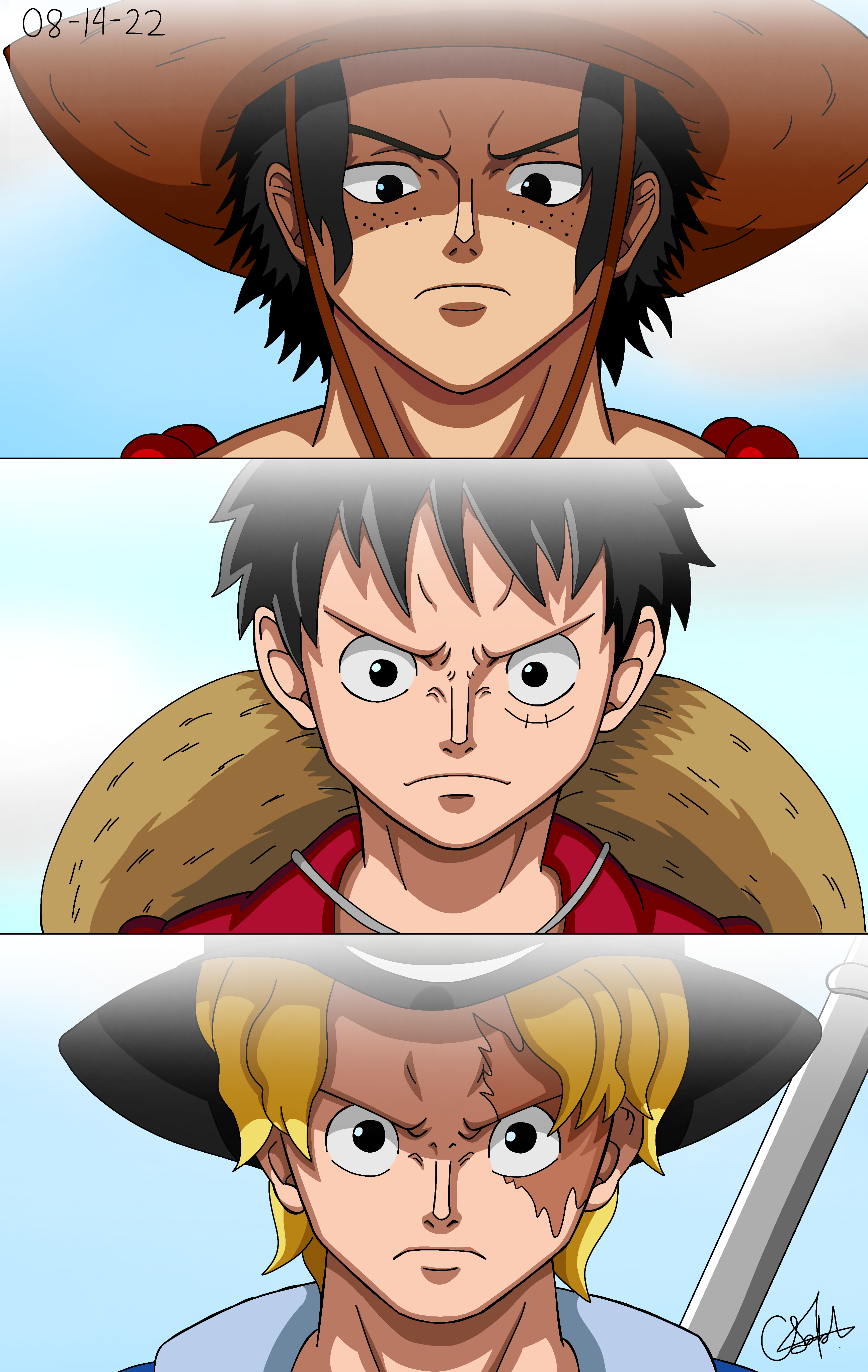 One Piece Ace Luffy And Sabo Digital Drawing By Sarlisab On Deviantart One Piece Ace Luffy And Sabo Digital Drawing By Sarlisab On Deviantart