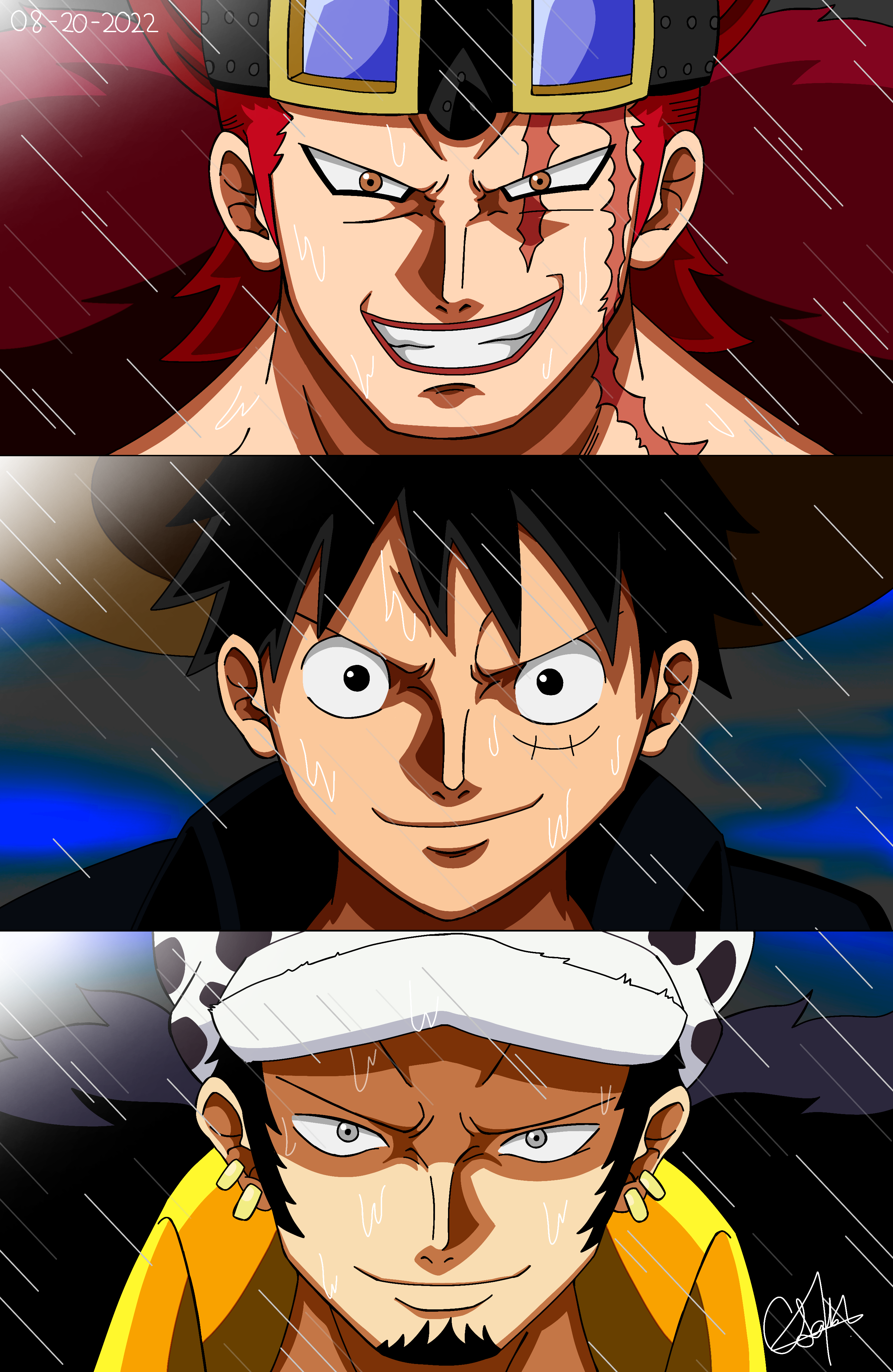 One piece 1057 - Law Luffy y kid by Jonyis1 on DeviantArt