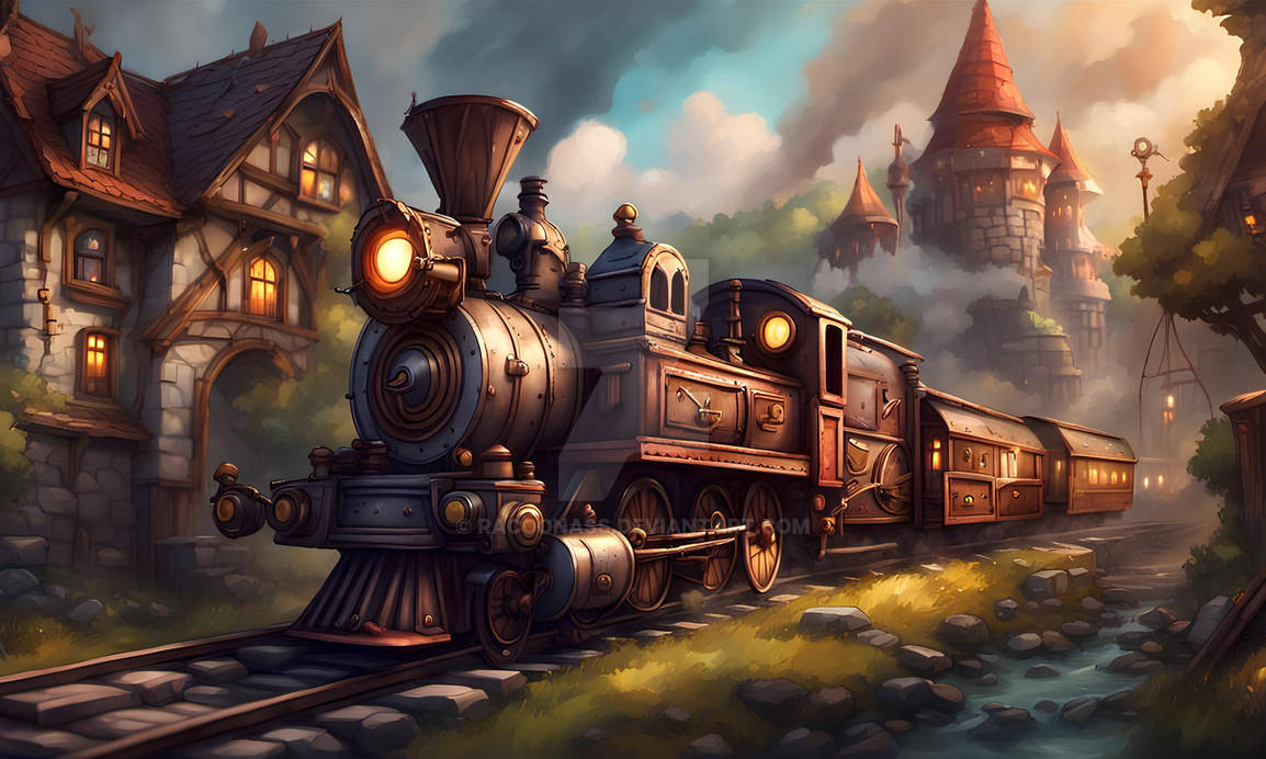Fantasy train ride by racoonass on DeviantArt