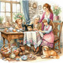 Beside grandma and happy moments