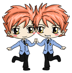 Hikaru and Kaoru Chibi by IcyPanther1