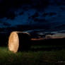 Hay Bale at Night