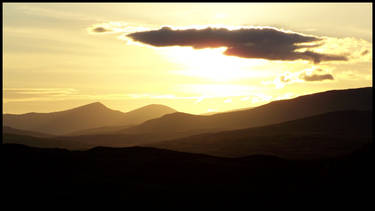 Sunset over hills