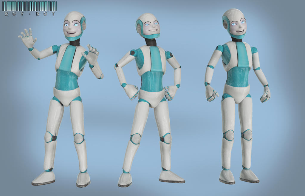 Boy-Bot WIP. Test Renders! by mhgraphx01 on DeviantArt