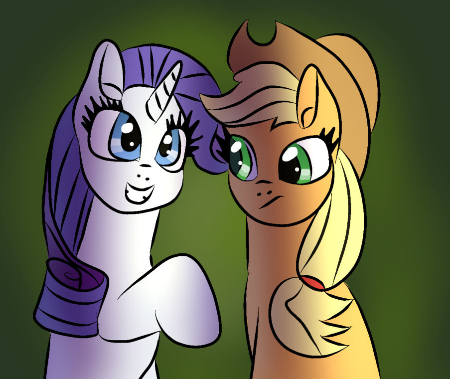 Rarity And Applejack by platinumdrop on DeviantArt