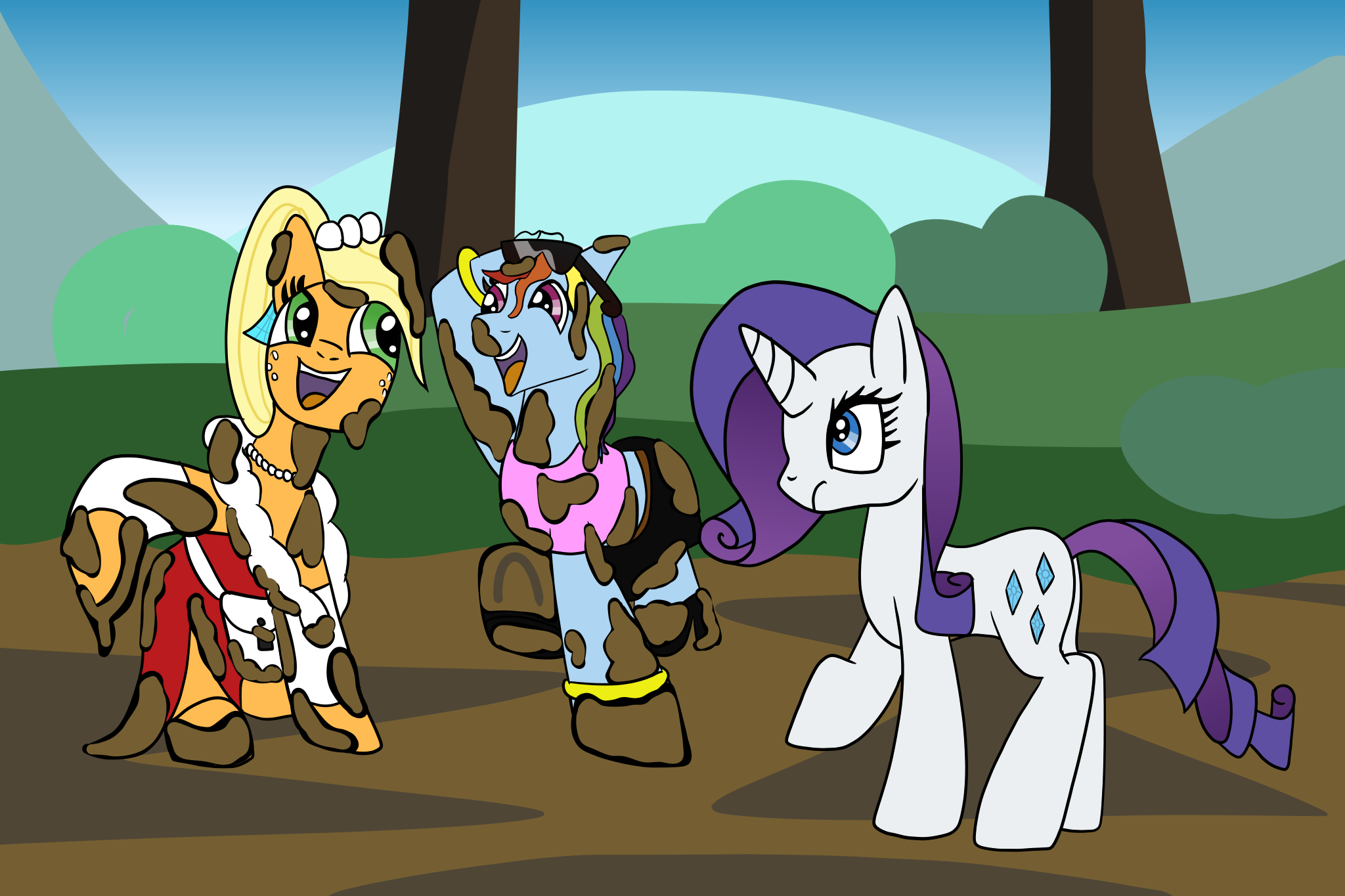 Aj Rd Mlp AJ and RD muddy - request by platinumdrop on DeviantArt