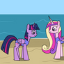 Twi And Cadance On The Beach Request