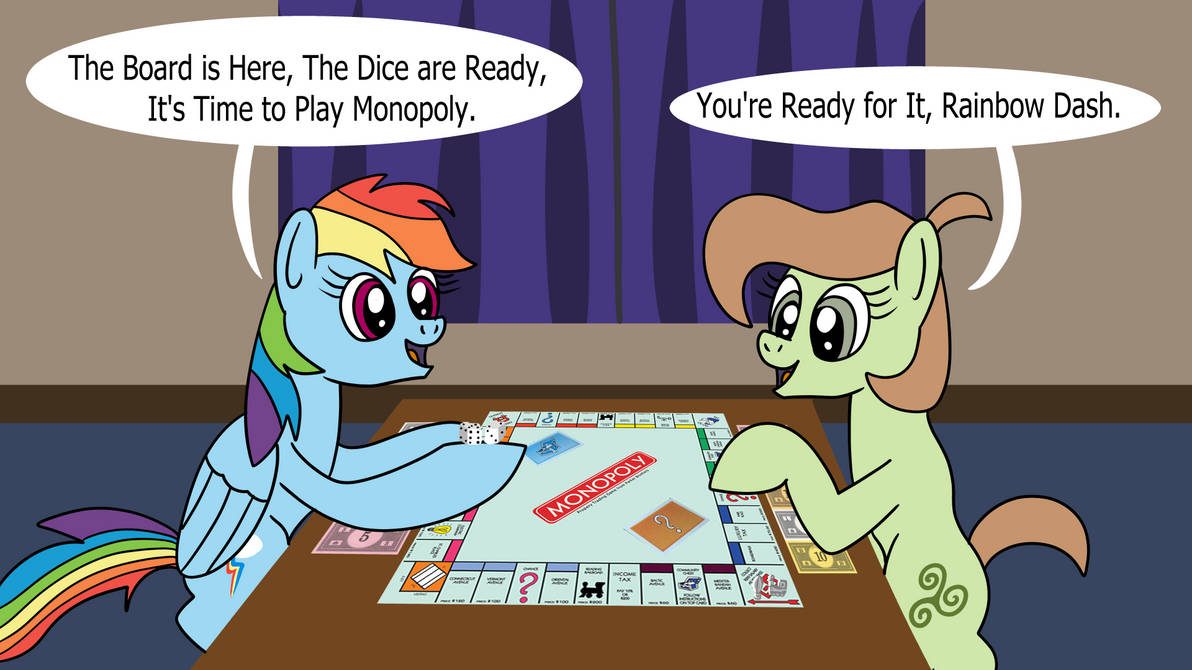 Monopoly Dancing Rabbit The Ponies Playing a Game of Monopoly - commission by platinumdrop on ...