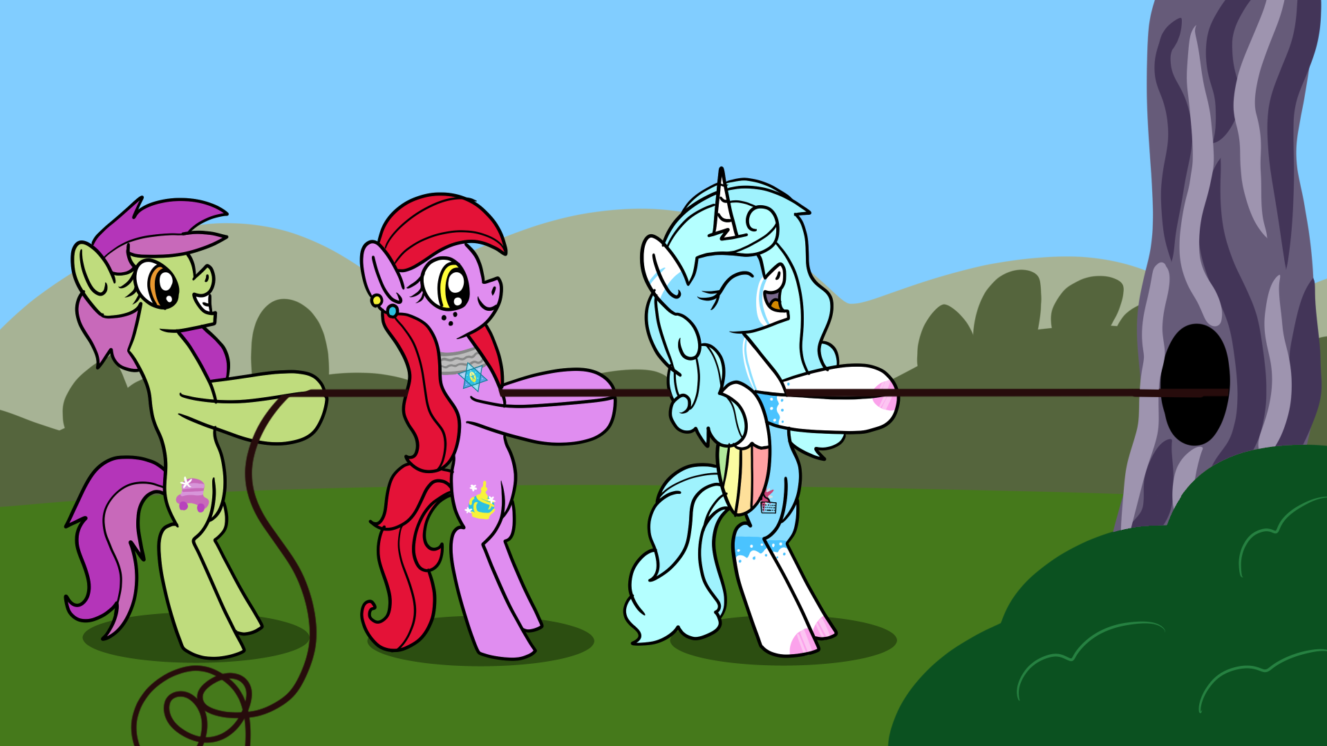 The Fun of Pulling Ponies - commission