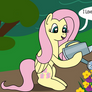 Fluttershy is Watering the Flowers - commission