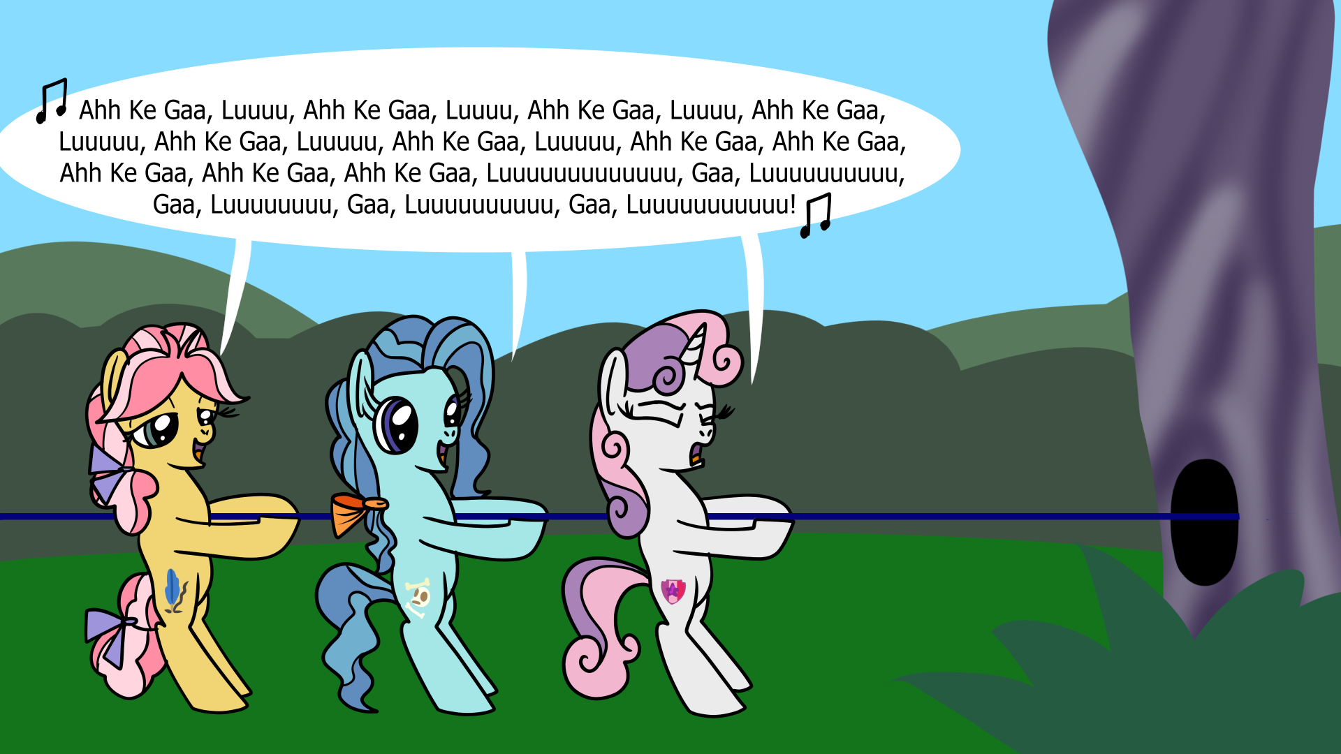 Singing Pulling Filly Ponies commission