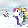 Young Derpy Builds Snowpony commission
