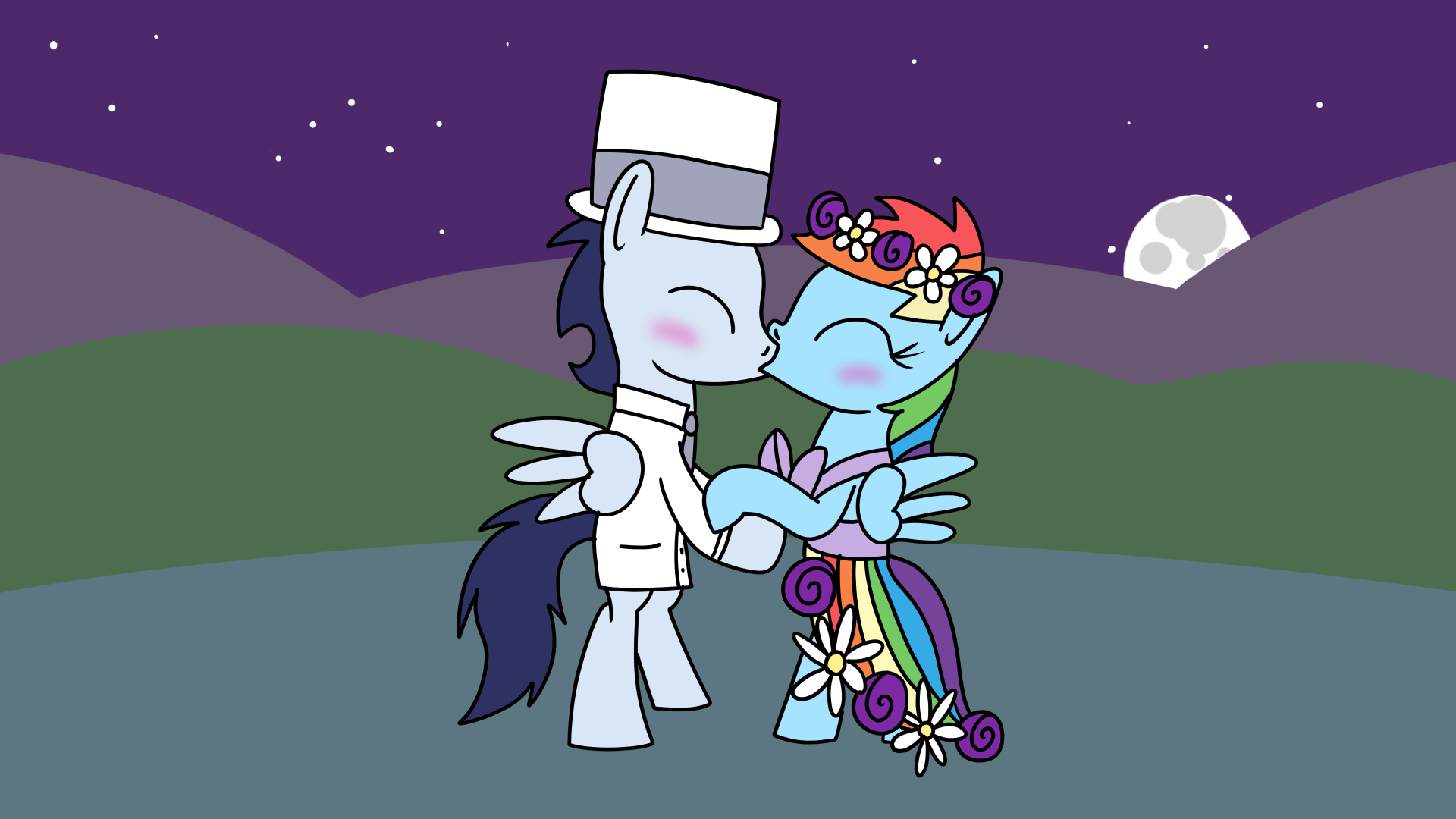 Filly Rainbow and Soarin's new love - commission