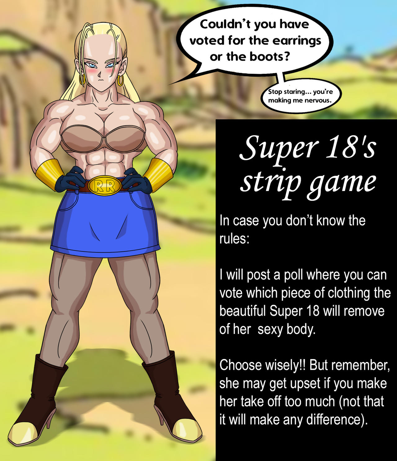Super 18 strip game - no blouse
