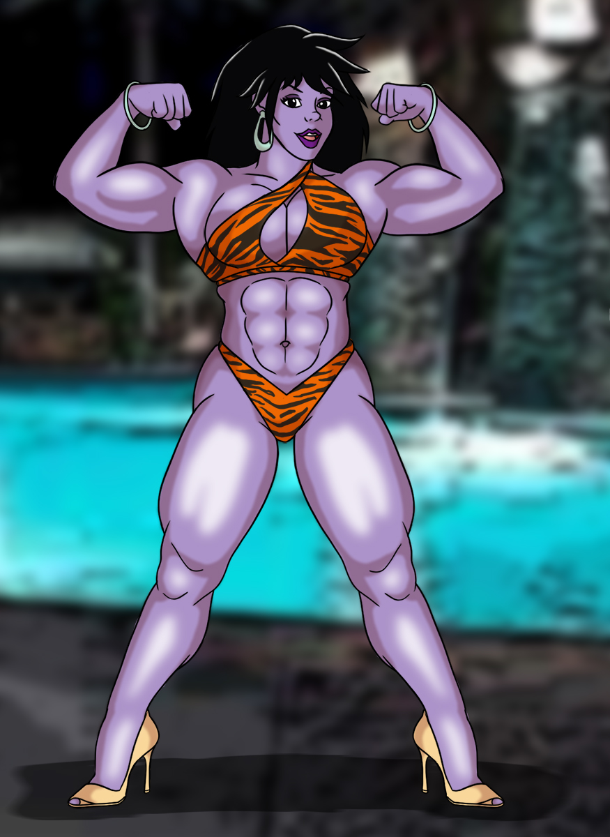 Futura in a bikini at night