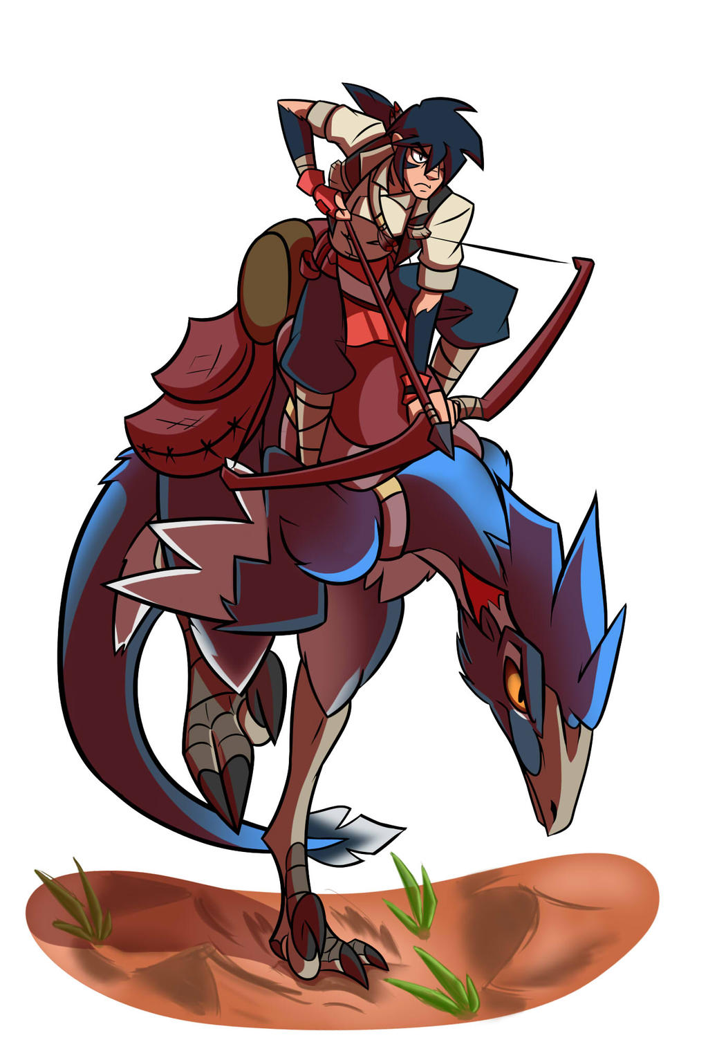 Blue Raptor Drawing Riding Raptor Rider by Azure-Arts on DeviantArt