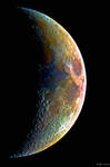 Colorized Waxing Crescent by Rapierr