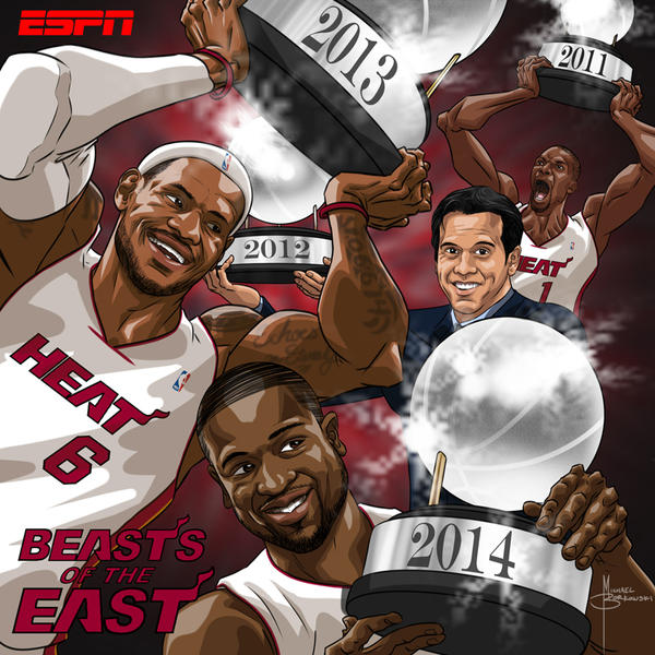 ESPN art Heat 2014 Eastern Champs by MBorkowski on DeviantArt