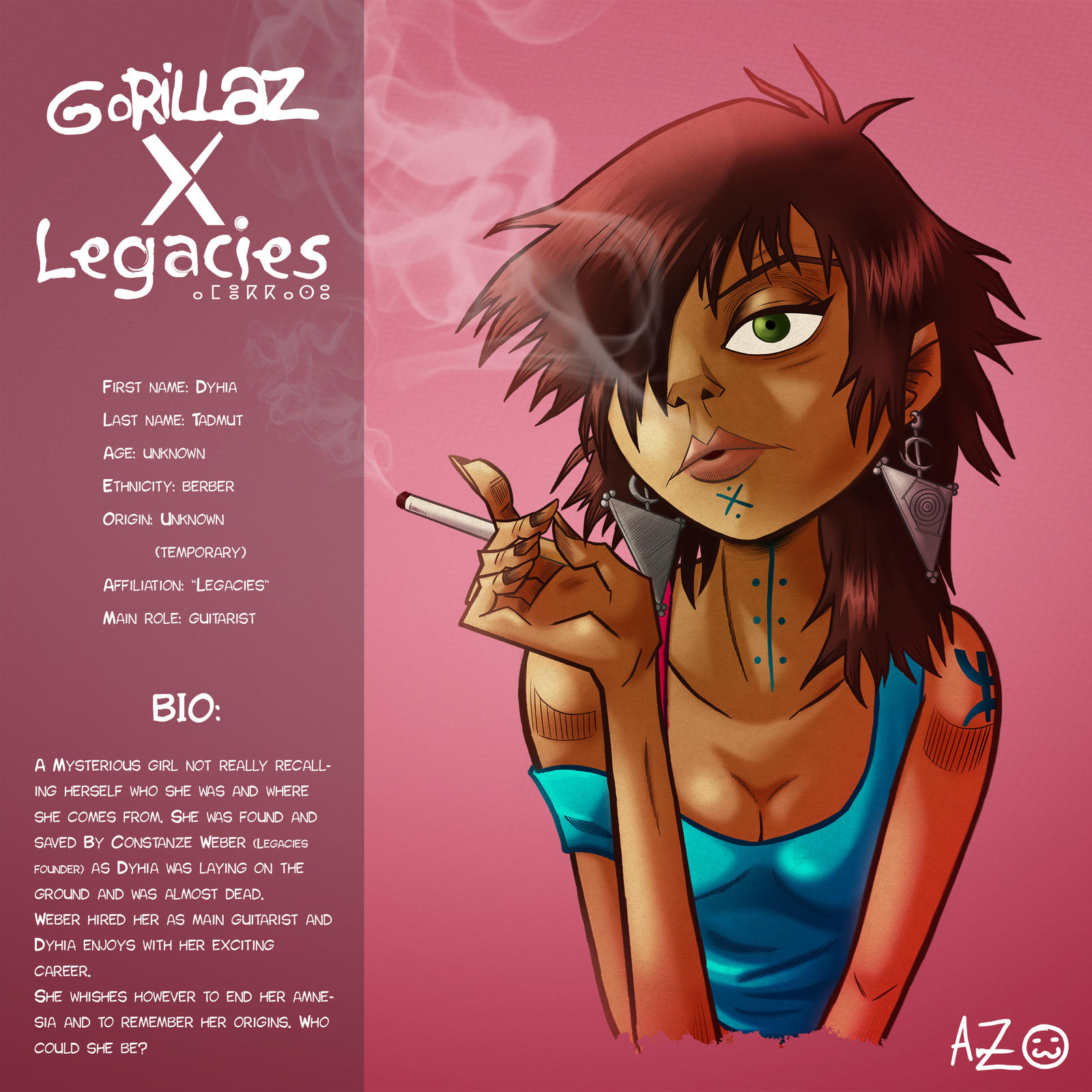 Gorillaz X Legacies Dyhia S Bio By Amaruzeichner On Deviantart