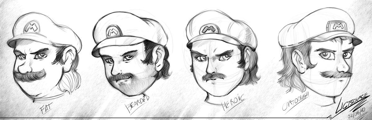 Mario head sketches