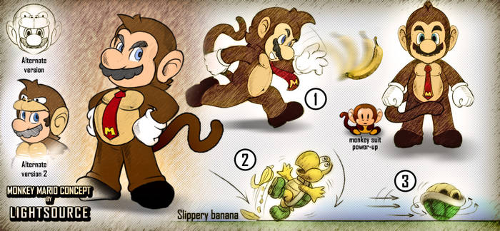 Monkey Mario-concept drawing