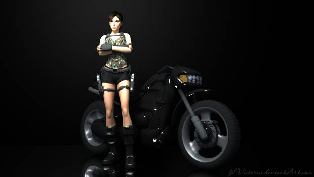 Lara and Motorcycle