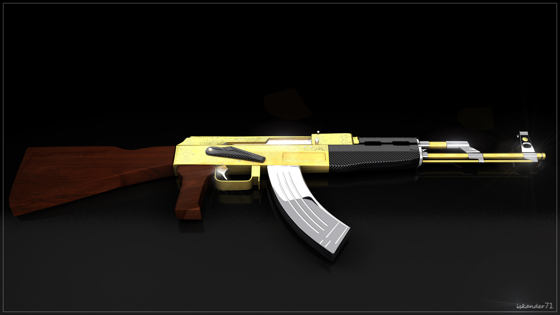AK47 gold and carbone by iskander71 on DeviantArt