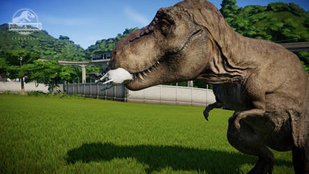 Jurassic World Evolution - T. rex eats (5)