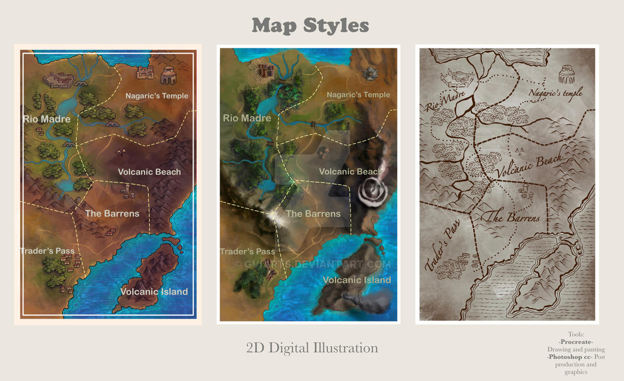 Map Style Region Map Styles by GviArts on DeviantArt