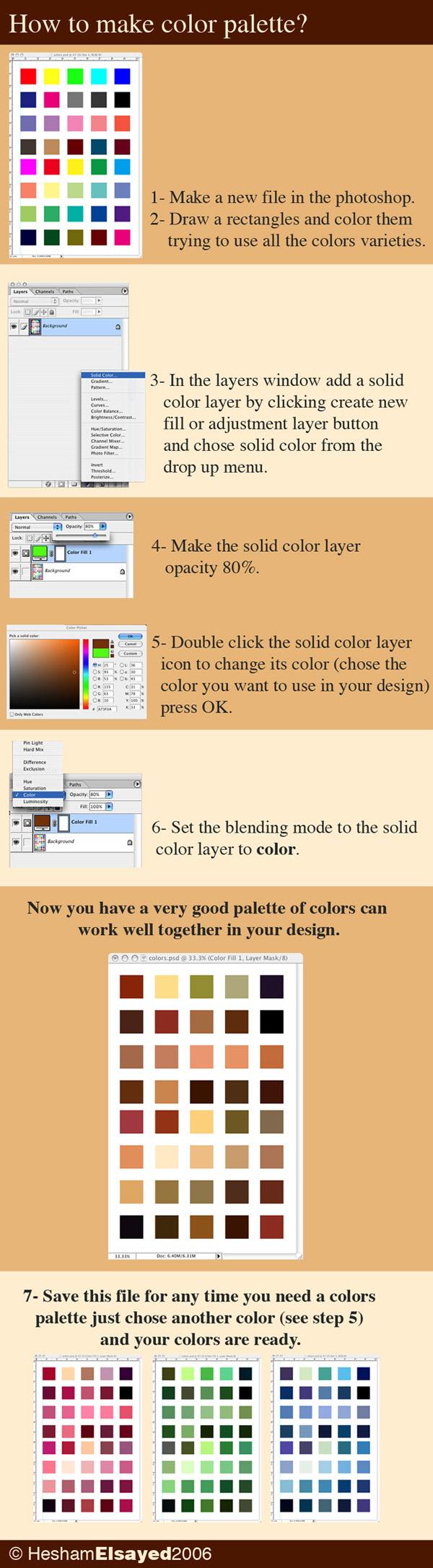 How to make colors palette?